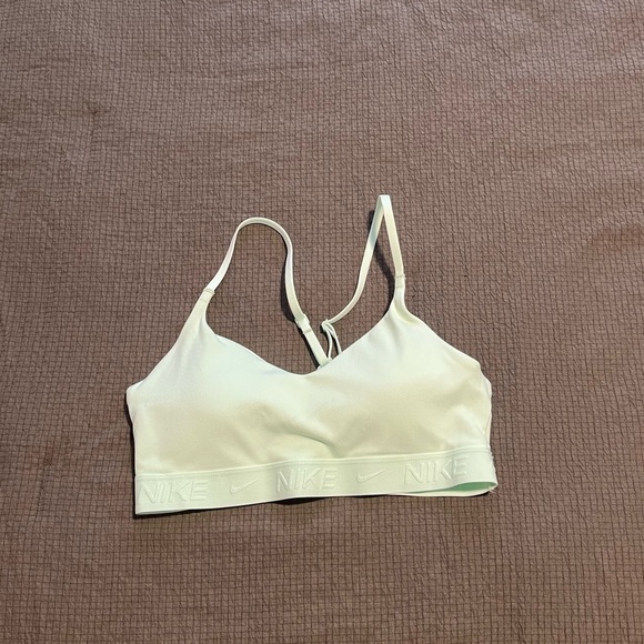 Nike Sports Bras in White and Neon Green - Picture 3 of 10